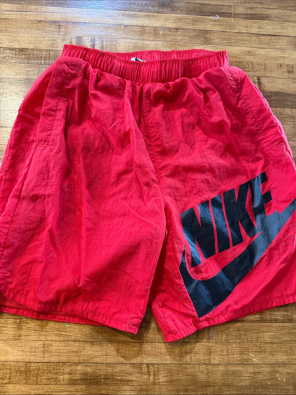 Boys Nike swim trunks Red w/ Large Logo (m1)